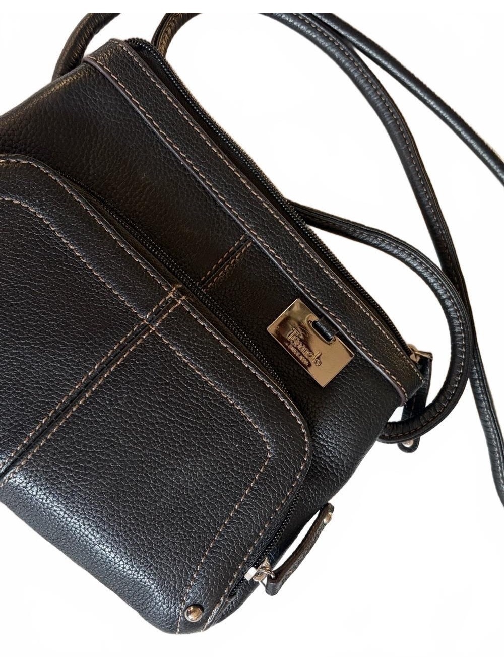 Tignanello Black Pebbled Leather Crossbody